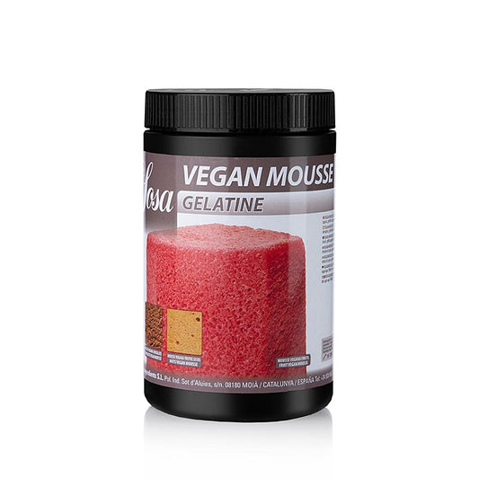 Bild eines 500-g-Behälters mit Sosa Mousse Gelatine, einem veganen Texturgeber für das molekulare Kochen, der innovative Texturen und Geschmackserlebnisse ermöglicht