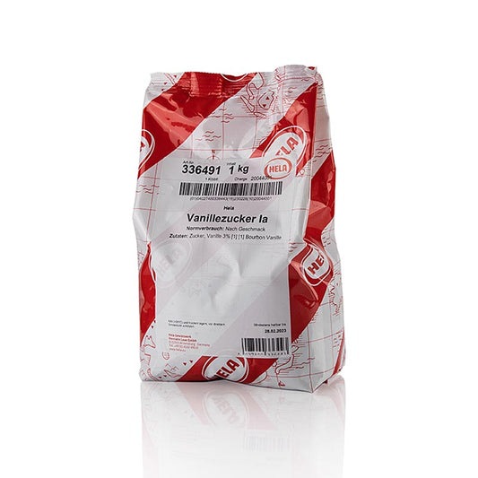 Hochwertiger HELA Bourbon Vanillezucker 3% 1 kg - ideal für Dessert- und Patisserieliebhaber, aus den besten Vanilleschoten gewonnen, süße Ergänzung für Getränke und Desserts