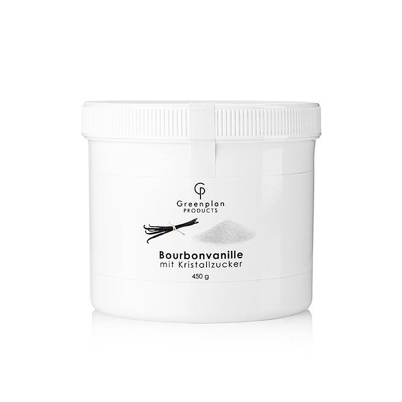 Vanillezucker, mit 5% echter Bourbon-Vanille, 450 g - ideal zum Aromatisieren von Desserts, Torten, Sahne, Eis, frischem Obst und Kaffeegetränken