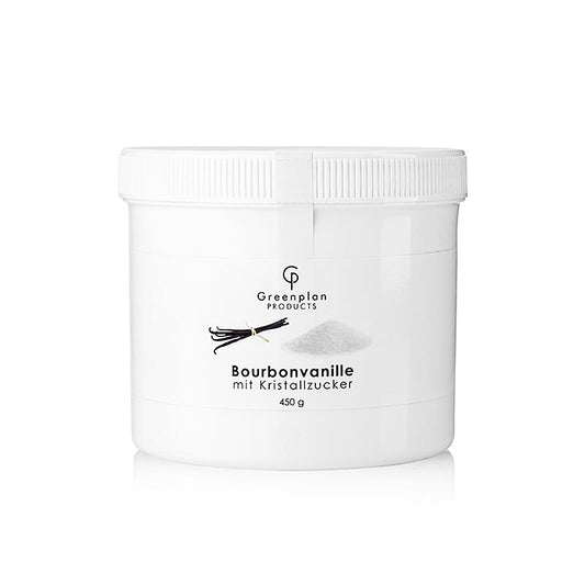 Vanillezucker, mit 5% echter Bourbon-Vanille, 450 g - ideal zum Aromatisieren von Desserts, Torten, Sahne, Eis, frischem Obst und Kaffeegetränken
