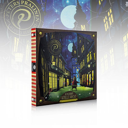 Adventskalender "Scheinbar Stille Nacht", Mini Pralinen, mit Alkohol, Peters, 140 g
