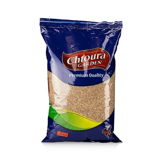 Dunkler Bulgur (gedämpfte Weizengrütze), Chtoura Garden, 900 g: Gerösteter, geschälter und gedämpfter Weizen, reich an Nährwerten, perfekt für Salate und Suppen, mit Haselnussgeschmack, Kochzeit ca 12 Minuten