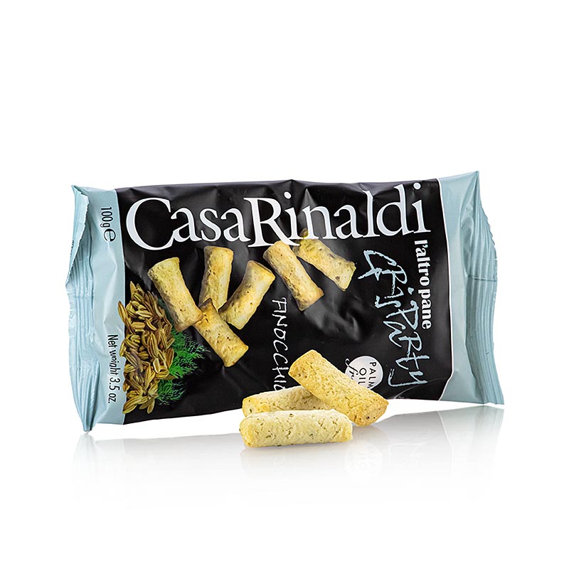 Knusprige Mini Grissini Knabbergebäck mit Fenchelsamen von Casa Rinaldi, 100 g