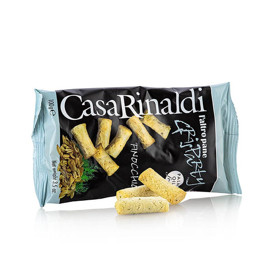 Knusprige Mini Grissini Knabbergebäck mit Fenchelsamen von Casa Rinaldi, 100 g
