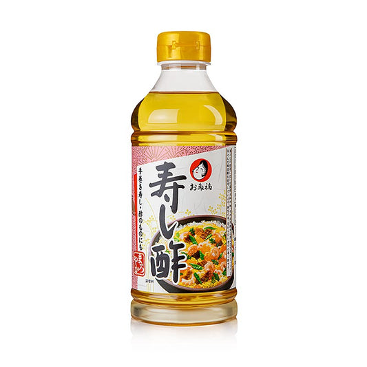 Sushi-Seasoning, helle Reisessig-Würze mit Salz & Zucker, Otafuku, 500 ml, als Würze für süß-saure Geschmacksrichtungen in Dressings, Marinaden, Saucen, Dips und Reisgerichten sowie für Sushi verwendet