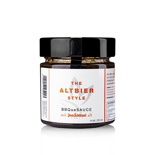 Flasche The Altbier Style Sauce von Ernst Petry, 200 ml, mit geröstetem Malz und Original Schlüssel Altbier, perfekter Begleiter für gebratenes Schweinefleisch und gesmoktes Rindfleisch