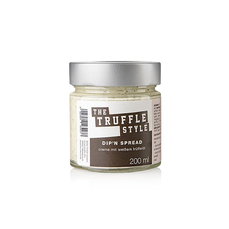 Ernst Petry Serious Taste The Double Truffle Sauce, 200 ml - Produktbild zeigt die luxuriöse Trüffel-Creme mit intensivem Aroma und vielseitiger Verwendung als Dip oder Topping für Gerichte wie Carpaccio und Fisch
