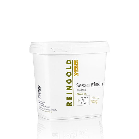 Bild eines Produkts Reingold - Sesam mit Kimchigeschmack (Kim Chee), 200 g, das als Topping mit knusprigem Sesam ideal in der Asiatischen Küche, aber auch bei anderen fancy Rezepten verwendet werden kann