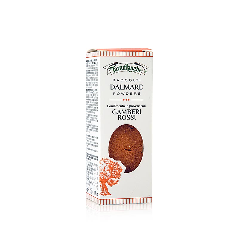 Rotes dehydriertes Garnelenpulver von Tartuflanghe DALMARE® für ein unvergleichliches mediterranes Geschmackserlebnis