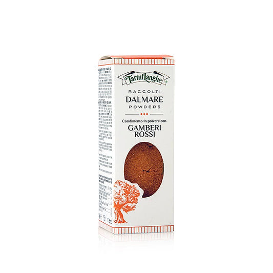 Rotes dehydriertes Garnelenpulver von Tartuflanghe DALMARE® für ein unvergleichliches mediterranes Geschmackserlebnis