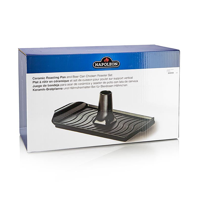 Napoleon Grillzubehör - Grillplatte Keramik, 43x25cm, mit Geflügelaufsatz, 1 St - Hochwertige Grillplatte aus Keramik mit Geflügelaufsatz, ideal für professionelles Grillen, 43x25cm
