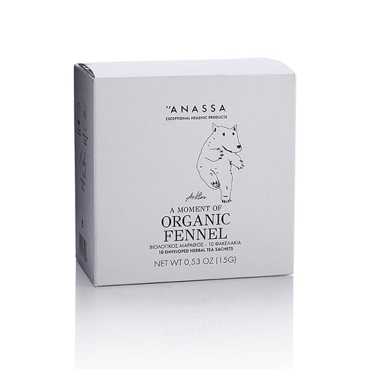 ANASSA Fennel Tea (Fenchel Tee), 10 einzeln verpackte Beutel, BIO, 15 g, 10 St