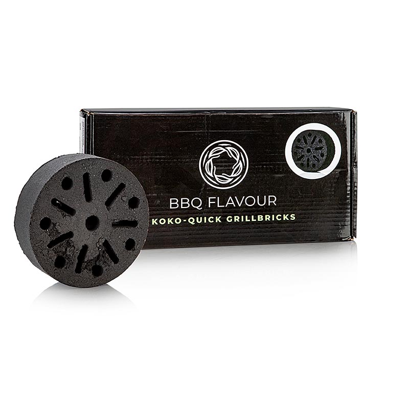 Koko-Quick Grillbricks, Briques de coco, rondes, Yakiniku montargo, 4 pcs