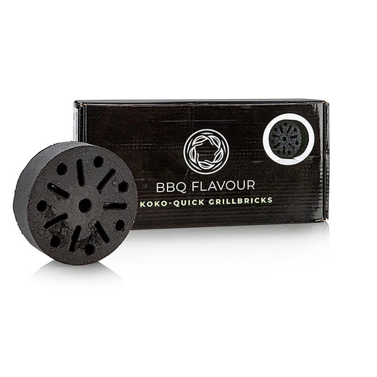 Koko-Quick Grillbricks, Briques de coco, rondes, Yakiniku montargo, 4 pcs
