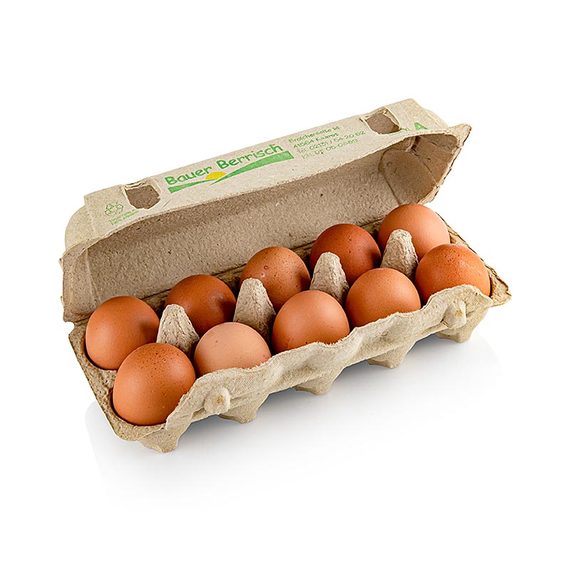 Braune Bauer Berrischs Eier aus Bodenhaltung, Größe L, 10 Stück, hochwertige Qualität, frisch