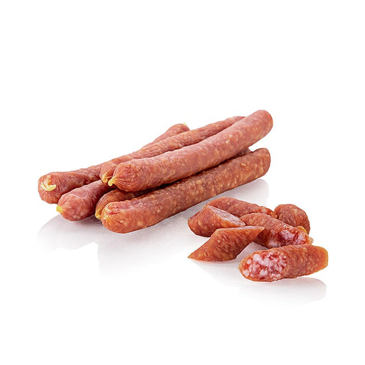 VULCANO Vulcanossi, Mini Salamis, 85 g - Hochwertige Delikatessen von Vulcano Schinkenmanufaktur, perfekt für Snacks und als hochwertiger Genuss für jede Gelegenheit