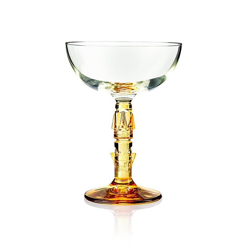 Tiki Coupe Glas, orange, 250ml, Libbey Glass (824704), 1 St - stilvolles 250-ml-Cocktailglas in Orange, spülmaschinenfest, mit breitem Kelch und kurzem Stiel, ideal für exotische Cocktails und Longdrinks, perfekt für Bars und Heimbaristas