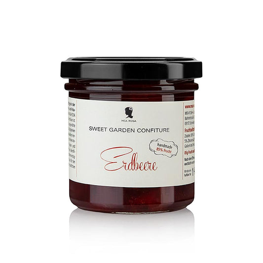 Erdbeer Fruchtaufstrich, Mea Rosa, 180 g - Natürlich-intensiver Geschmack von fruchtigen, würzigen Erdbeeren in cremig-feinem Gelee Jedes Glas ein Stück Himmel auf Erden! ©Cathrin Kluge