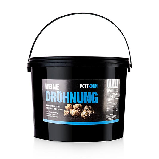1 kg Pottkorn - Deine Dröhnung, Popcorn mit Schokolade, Espresso, Whisky, energiegeladene Mischung aus Whiskyaroma, Espressobohne und belgischer Vollmilchschokolade