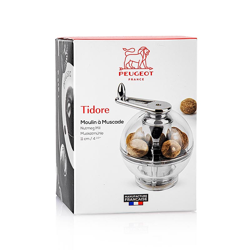 Macinino per noce moscata TIDORE, in acrilico, altezza 11 cm, di Peugeot, con 30 g di noce moscata, 1 pz.