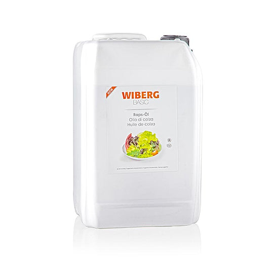5 Liter Wiberg BASIC Raps Öl, kaltgepresst, mild gedämpft, mild und leicht saatig-nussiger Geschmack, ideal für Salate und schonende Kochprozesse