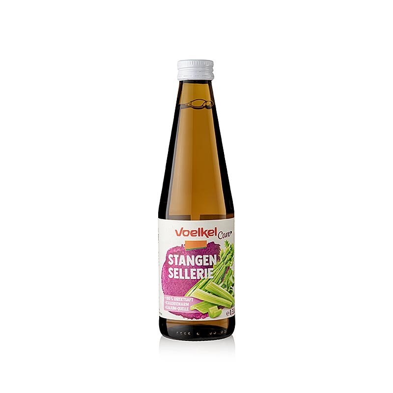 Stangenselleriesaft, ein vielseitiges Gemüse mit frisch-würzigem Geschmack Ideal für Saftfasten-Kur und gesunde Ernährung Vor Genuss leicht aufschütteln