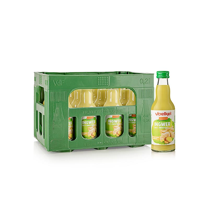Ingwersaft, Voelkel, BIO, 2,4 l, 12 x 200ml - Aromatische, scharfe Spezialität aus Peru, ideal zum Würzen und Teezubereitung Achtung: Nicht zum puren Verzehr geeignet