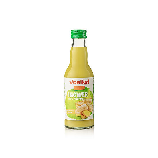 Ingwersaft, Voelkel, BIO, 200 ml - Aromatische und scharfe Spezialität aus Peru, ideal für Tee, Suppen, Saucen und Dressings DE-ÖKO-007 zertifiziert, nicht zum puren Verzehr empfohlen