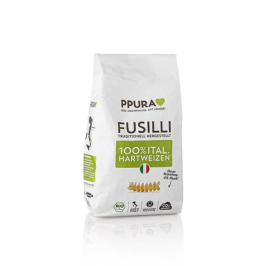 Bio-Fusilli Nudeln aus italienischem Hartweizen, ideal für traditionelle Pasta-Gerichte