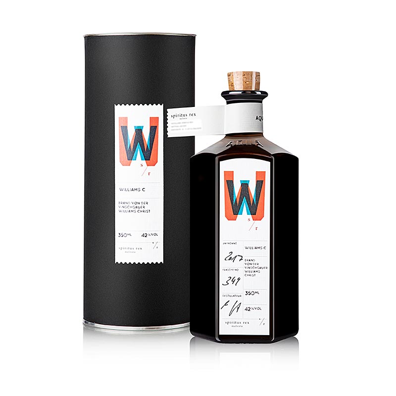 Spiritus Rex Williams C, Vinschgauer Williams Christ Birnenbrand, 42% vol, 350 ml - edler Williamsbirnenbrand in hochwertiger Verpackung