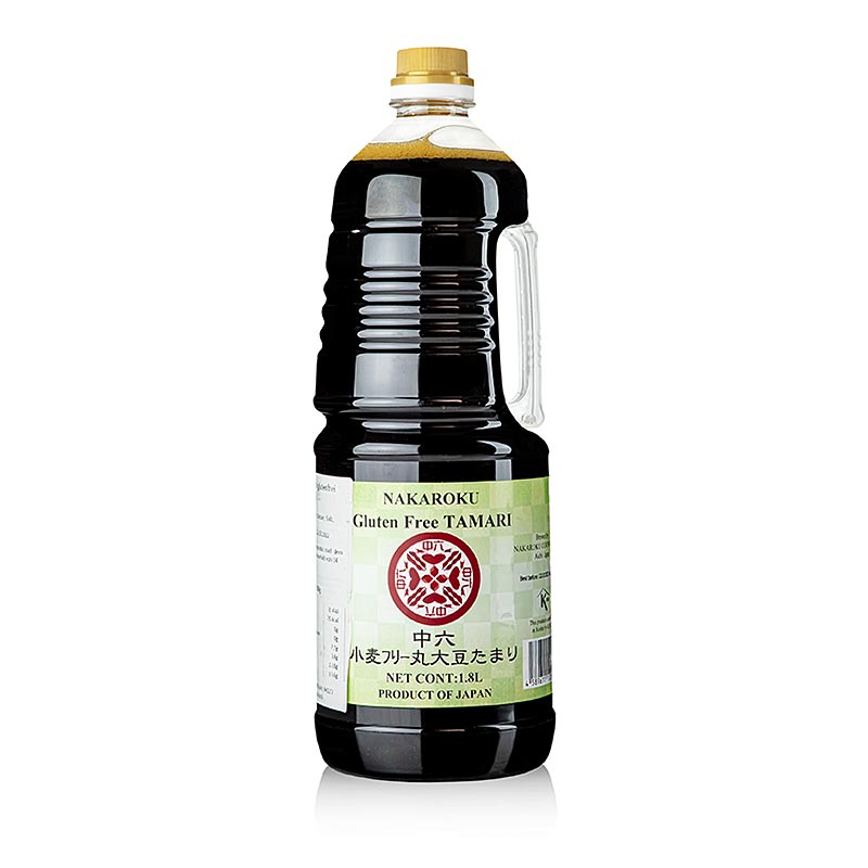 Soja-Sauce - Tamari, Nakaroku, glutenfrei, hergestellt in Japan, in einer Größe von 1,8 Litern