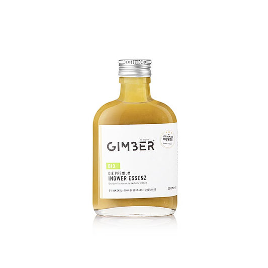 Gimber - Ingwerkonzentrat, BIO, 200 ml - Kräftiger Geschmack von Ingwer, Zitrone, Kräutern und Gewürzen, ideal für Cock & Mocktails, Küche & Patisserie