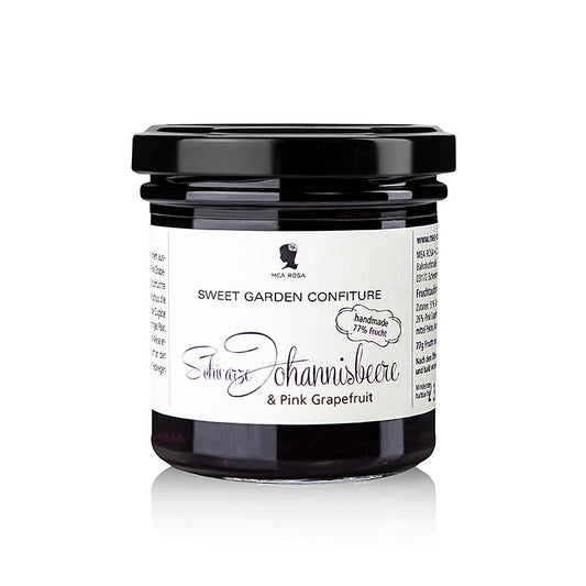 Fruchtaufstrich aus schwarzer Johannisbeere und Grapefruit von Mea Rosa, handwerklich hergestellt, vielseitig verwendbar Erstklassige Qualität, perfekte Balance zwischen süß und sauer, Inhalt: 180 g