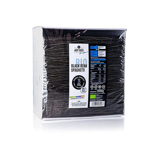 Schwarze Bio-Black-Bean-Spaghetti mit würzigem, vegane Geschmack und sexy Aussehen