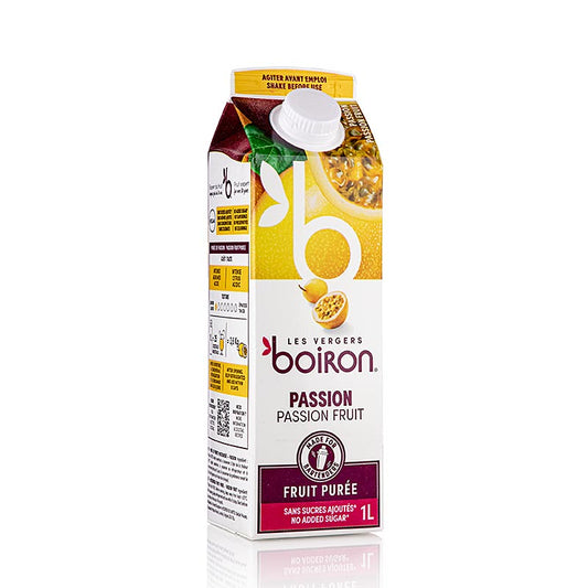 Passionsfruchtpüree von Boiron, 100% Frucht, 1 l, ideal für Desserts, Cocktails und Saucen