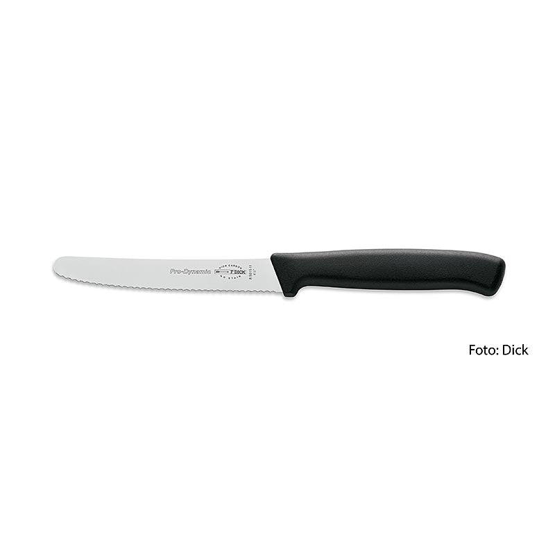 Messer mit Wellenschliff in Schwarz, 11cm, ergonomischer Griff, hochwertiges Material, ideal zum Schneiden von Gemüse und Obst - unverzichtbar für Hobbyköche und Profis!