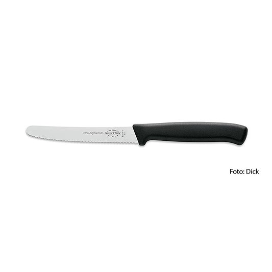 Messer mit Wellenschliff in Schwarz, 11cm, ergonomischer Griff, hochwertiges Material, ideal zum Schneiden von Gemüse und Obst - unverzichtbar für Hobbyköche und Profis!
