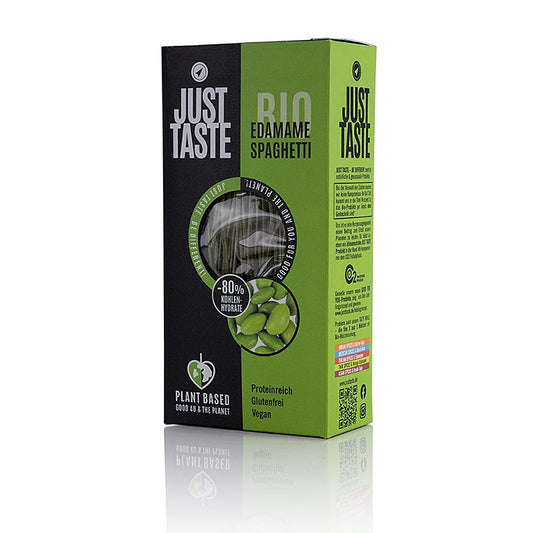 Bio glutenfreie Just Taste Edamame Spaghetti, 250 g, hergestellt aus 100% Edamame-Bohnen, proteinreich und nahrhaft, ideal für warme und kalte Gerichte, eine gesunde Alternative zu herkömmlichen Nudeln