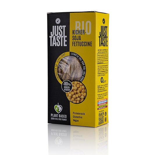 Kichererbsen Fettuccine, glutenfrei und BIO, 250 g, mit Sojabohnenmehl für ein köstliches, nicht zerfallendes Mundgefühl und gelblichen Touch