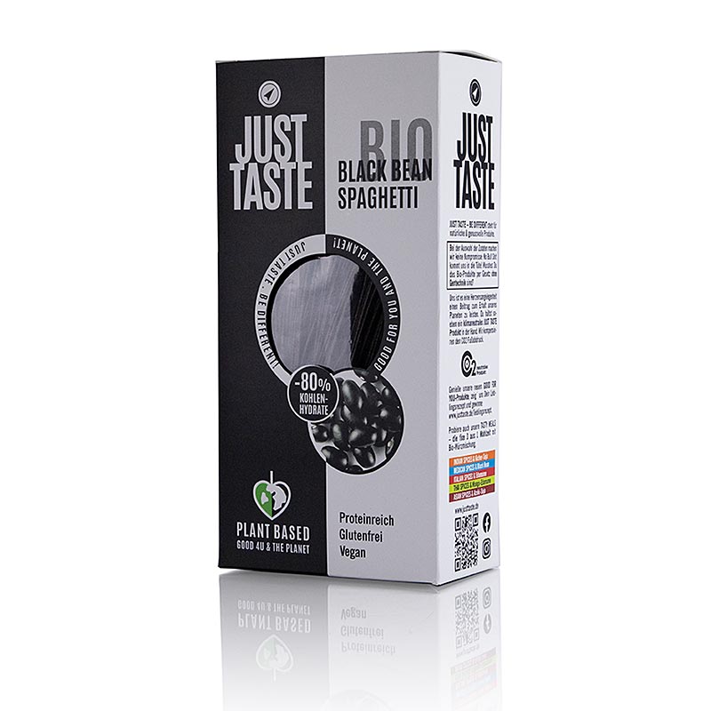 Bio, glutenfreie schwarze Bohnenspaghetti von Just Taste, 250 g, für eine gesunde Ernährung