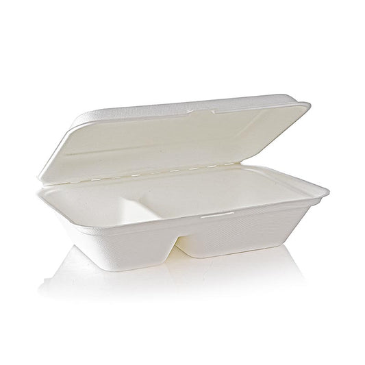 Take Away Naturesse Food Box, couvercle à charnière, 2 compartiments, 249x162x63mm, 500 pièces
