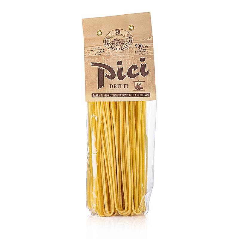 Pici Dritti Semola di Grano Duro von Morelli 1860, 500 g - traditionelle handgerollte Pasta aus feinstem Hartweizengrieß, perfekt für die Zubereitung köstlicher Pastagerichte Entdecken Sie den authentischen Geschmack der Toskana in Ihrer Küche