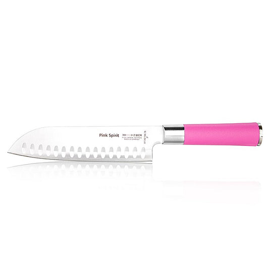 Rosa Spirit Santoku Kullenschliff Messer, 18cm, von DICK, spendet 2 an Pink Ribbon Deutschland für jedes verkaufte Messer