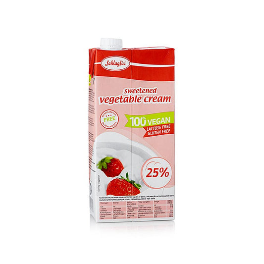 Schlagfix Schlagcreme gesüsst, 25% Fett, vegane Sahne, ideal für Desserts und Kuchen, 1 Liter-Packung