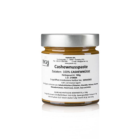 Geröstete Cashew-Paste von Pariani, 100% Cashewnüsse, vielseitige Ergänzung für Ihre Küche