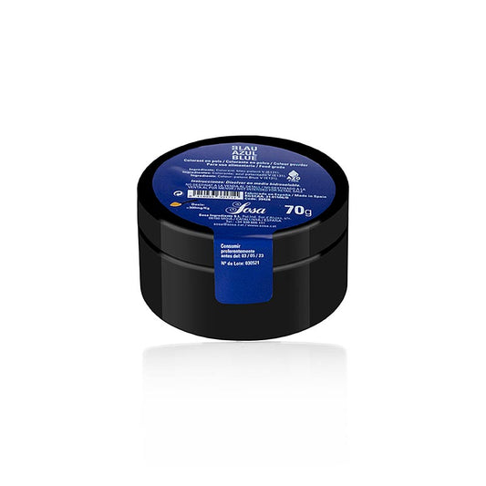 Lebensmittelfarbe Sosa Blau, Puder, wasserlöslich, 70 g - ideal zum Färben von Desserts, Kuchen, Eis und Süßigkeiten, hochwertige Zutaten, für kreative kulinarische Kreationen