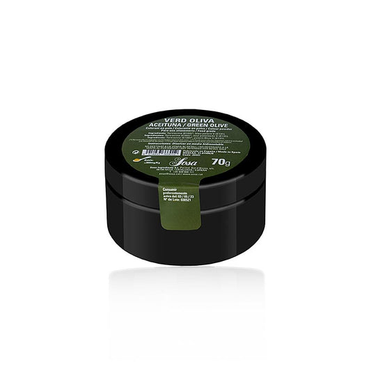 Sosa Lebensmittelfarbe Olivgrün, Puder, wasserlöslich (39441), 70 g - hochwertiges, wasserlösliches Pulver zum Färben von Teig, Soßen und mehr