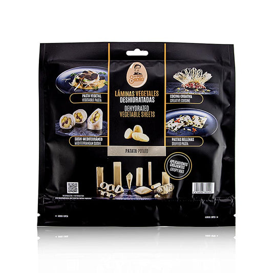 Vegetarisches Esspapier Kartoffel, La Cocina de Senén, 220 g, 10 Blatt: Vielseitiges Blattgemüse, das frittiert, gedämpft oder als Sushi/Pasta verwendet werden kann Ideal für kreative Dekorationen und als Ravioli-Ersatz