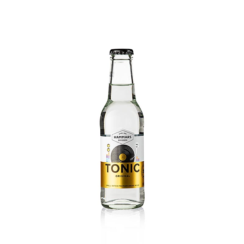 Hammars Tonic Original, Schweden, 200 ml - Klassisches trockenes Tonic mit starkem Chinin-Geschmack, perfekt für Gin-Tonic-Mischgetränke mit London Dry Gin, Eis und Zitronenschale