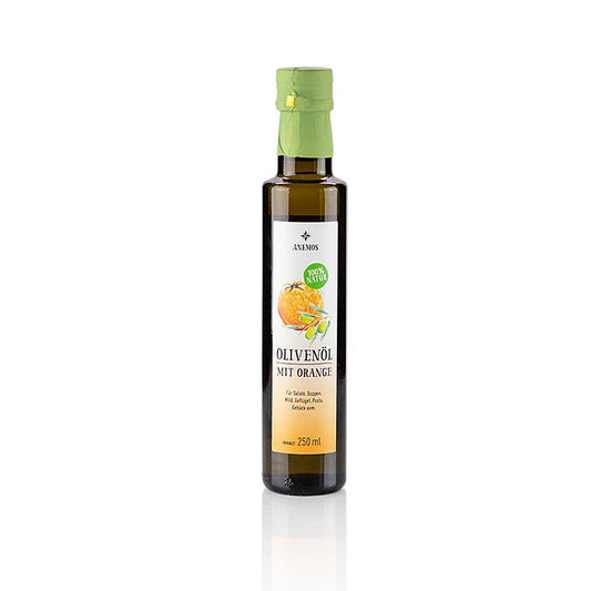 ANEMOS Olivenöl mit Orange, 250 ml - Hochwertiges Olivenöl mit frischem Orangengeschmack, ideal zum Verfeinern von Salaten und anderen Gerichten